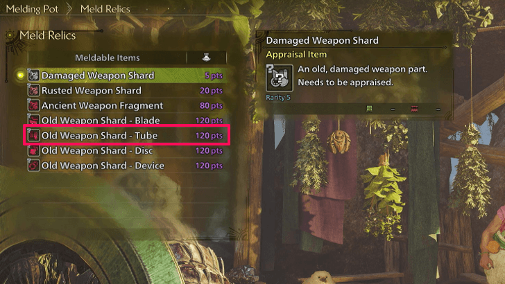 Old Weapon Shards - Tube Melding Pot