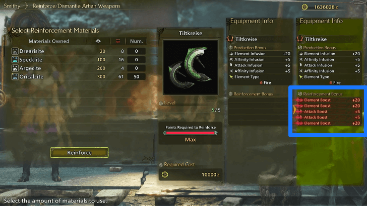 Preferred Artian Weapon Will Have Different Bonuses