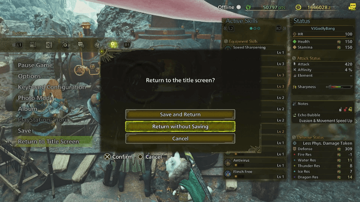 Return to Title Screen Without Saving