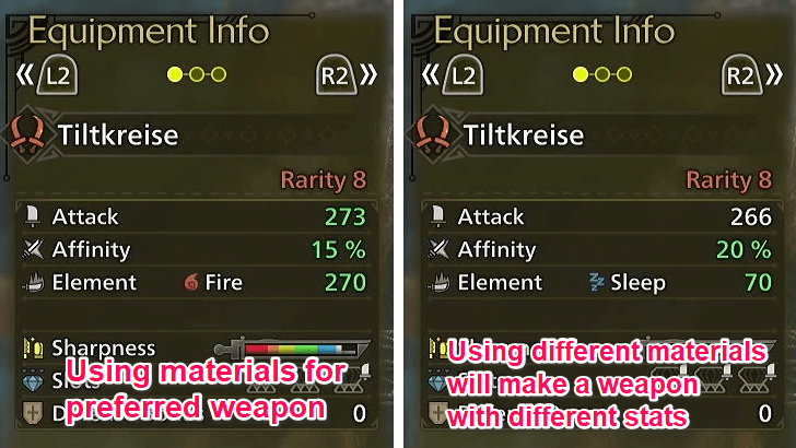 Artian Weapon with Different Materials