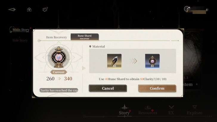 Clarity Rune Shard Recover