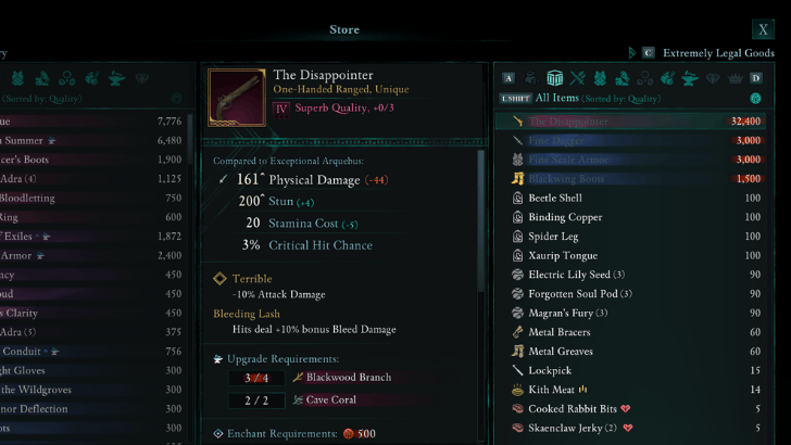 Merchant Weapon Quality