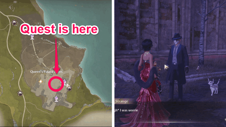 Infinity Nikki Midnight Whispers, Restless Shadows Quest Location