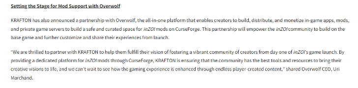 inZOI - Mod Support Announcement