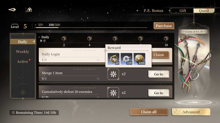 Daily and Weekly Mission Orelium Rewards