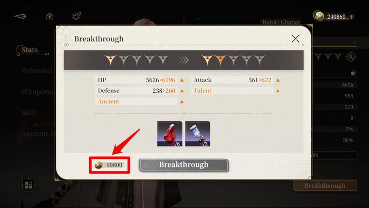 Orelium for Character Breakthroughs