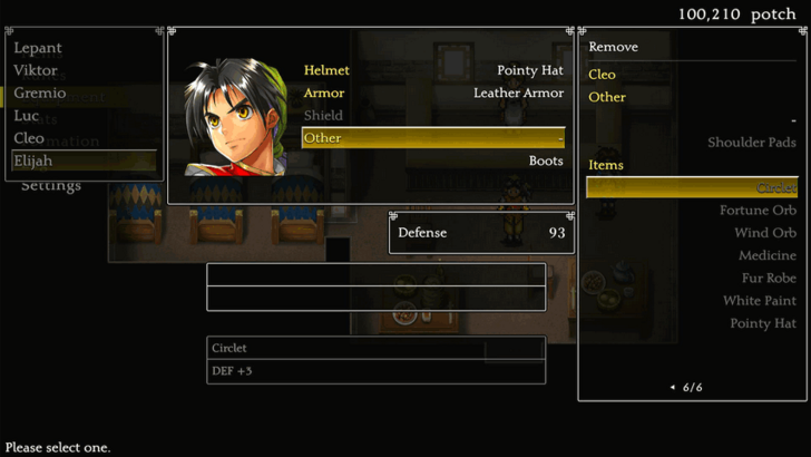 Suikoden 1 HD Remaster Circlet Unavailable for Male