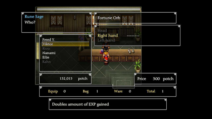 Equip the Fortune Rune