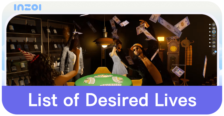 inZOI List of Desired Lives