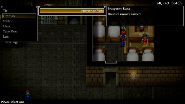 Equip Prosperity Rune to Gremio