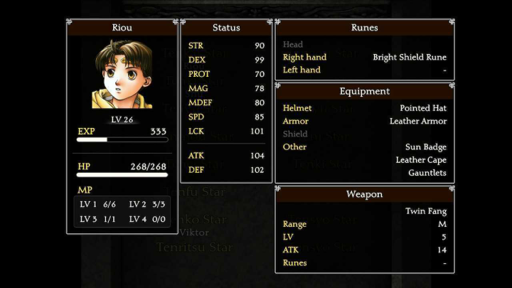 Suikoden II - Check the Status of All Recruited Characters