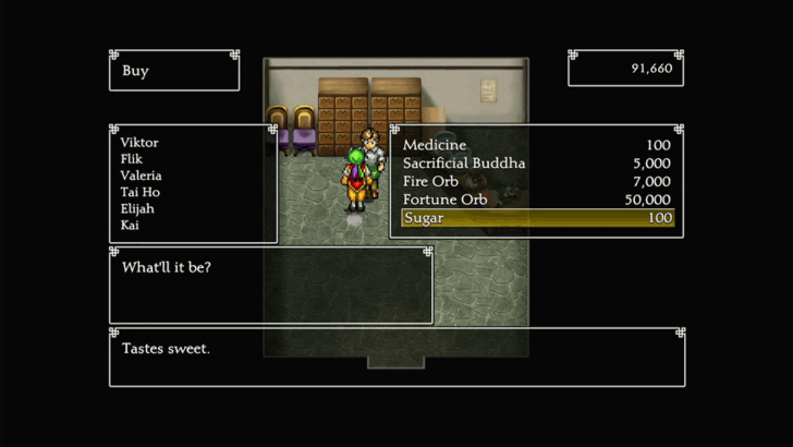Suikoden 1 HD Remaster Buy Sugar at the Item Store