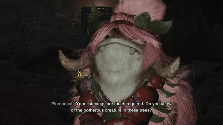Monster Hunter Wilds - Talk to Plumpeach