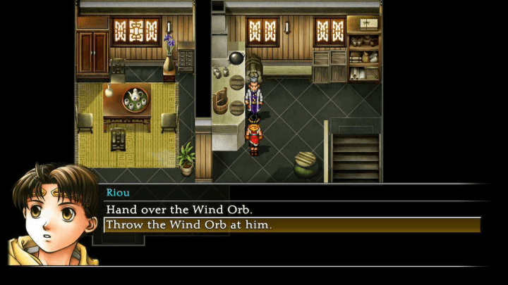 Suikoden II - Throw the Wind Orb at Adlai