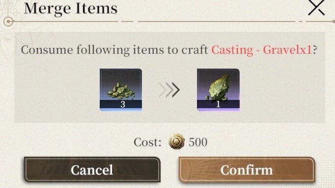 Merge Upgrade Materials