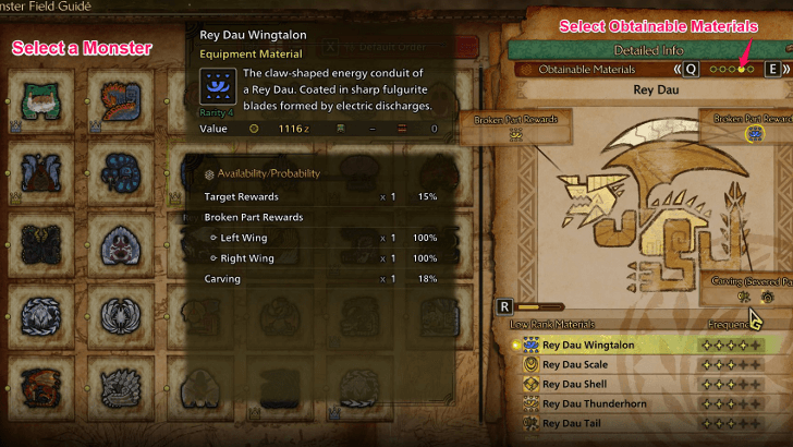 Select Obtainable Materials