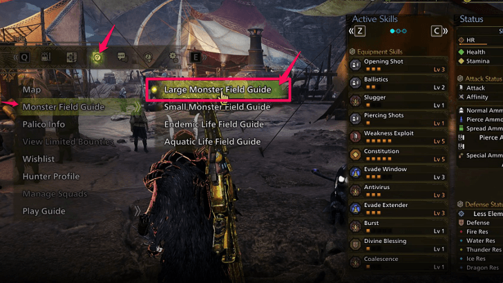 Large Monster Field Guide Location