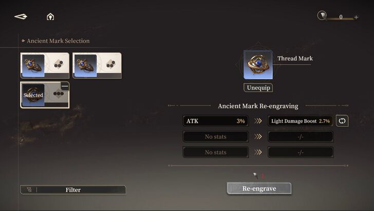 Third step of re-engraving