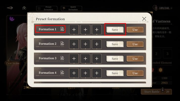 Save Party Formation