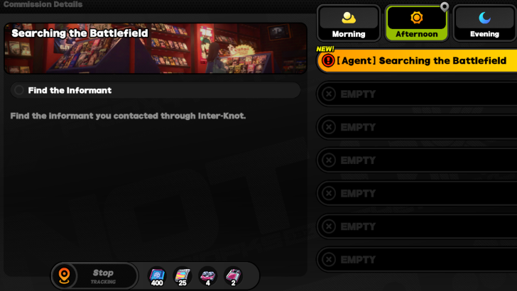 Appears as Searching the Battlefield on the Schedule