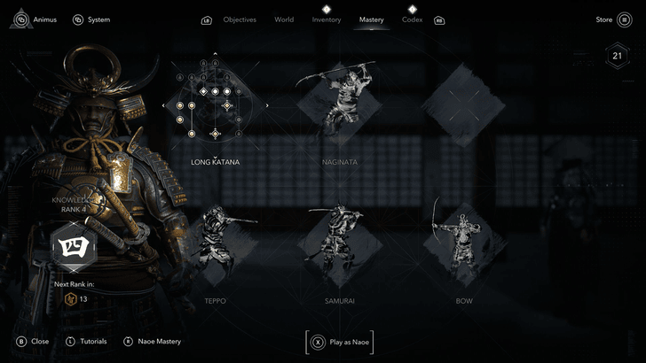 Open the Mastery Tab