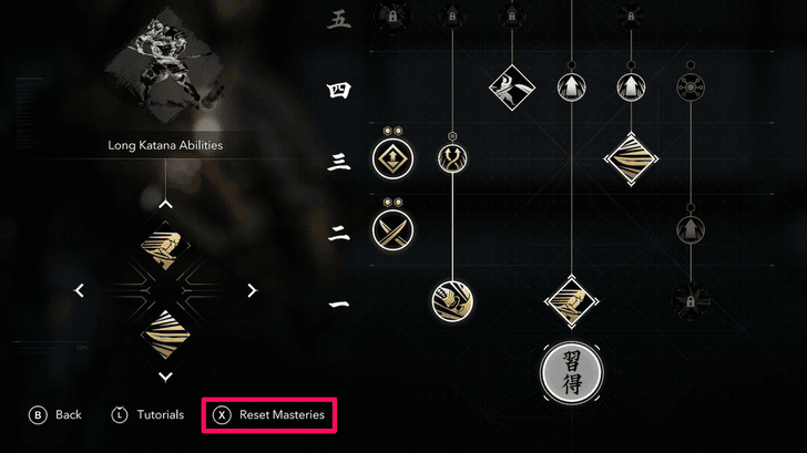 Select the Mastery you want to reset