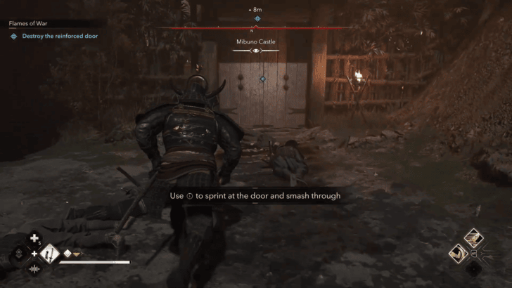 Sprint to break doors as Yasuke