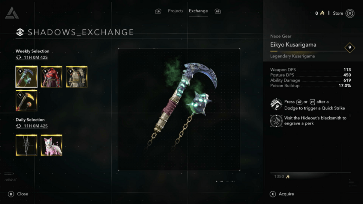 AC Shadows Eikyo Kusarigama Location in DLC