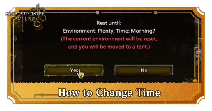 MH Wilds Top Banner - How to Change Time