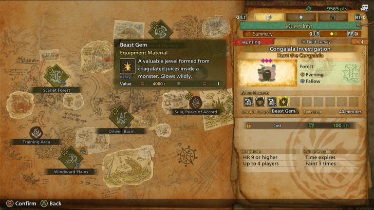 Beast Gem Investigation Reward