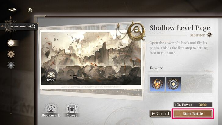 Tome of Fate Start Battle