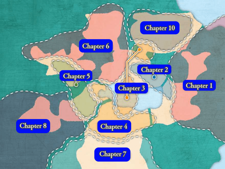 Suikoden 2 World Map with Chapters