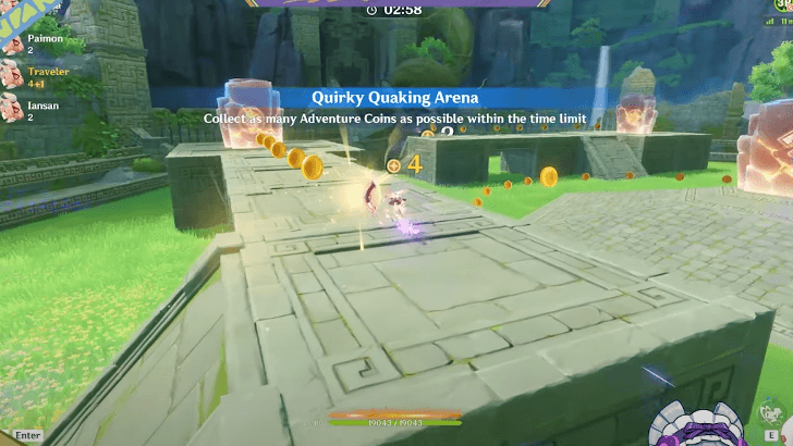 Genshin Impact - Quirky Quaking Arena - Collect Adventure Coins