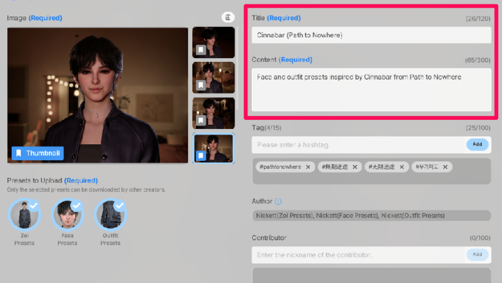 Set Title and Content