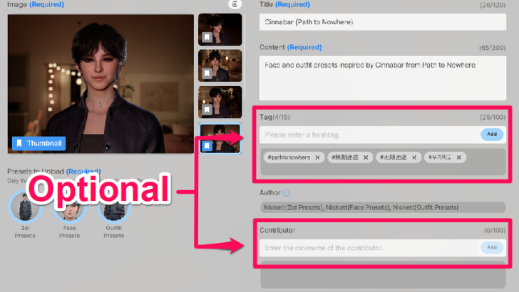 Set Tags and Contributor