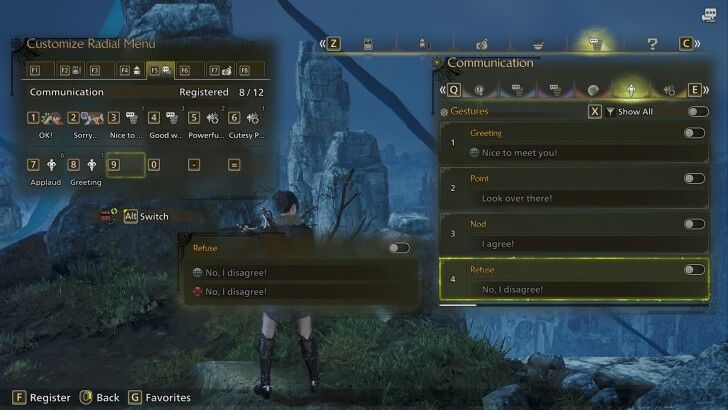 Set Radial Menu Option