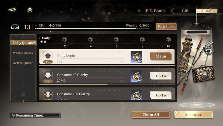 Daily and Weekly Quests