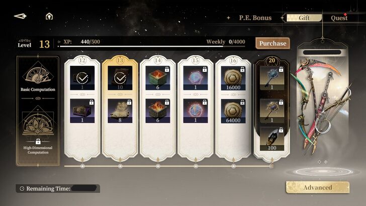 Daily and Weekly Quests for PE Bonus