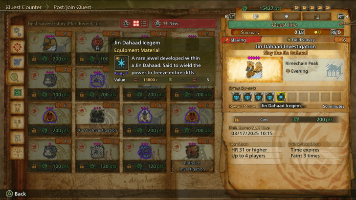 Jin Dahaad Icegem Investigation Reward