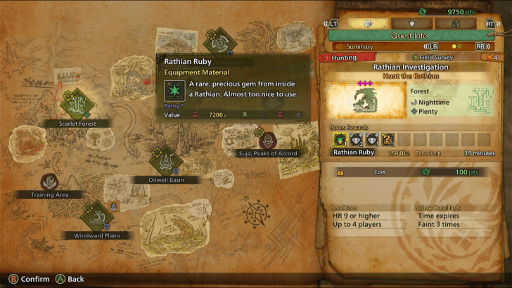 Rathian Ruby Investigation Reward