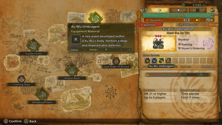 Xu Wu Umbragem Investigation Reward