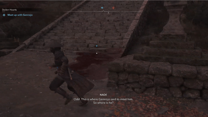 bloodstains at the stairs