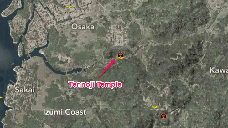 Tennoji Temple Map Location