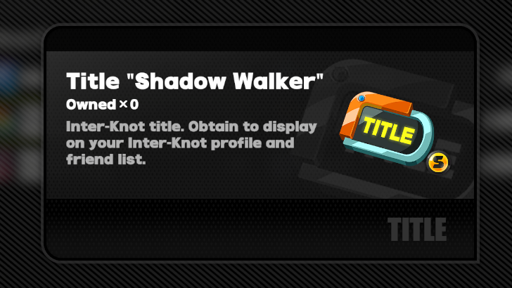 Shadow Operation Title Reward