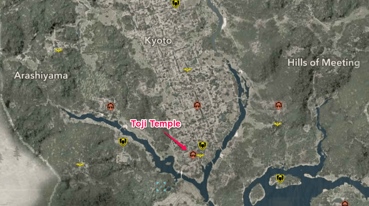 Toji Temple Map Location