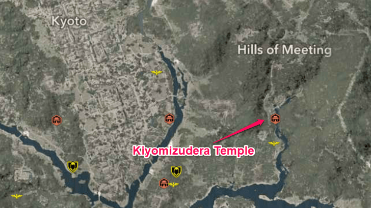 Kiyomizudera Temple Location