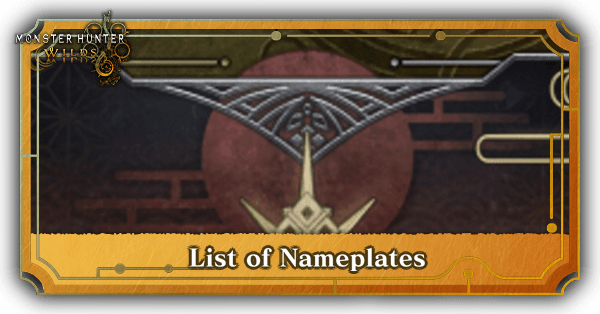 Monster Hunter Wilds List of Nameplates