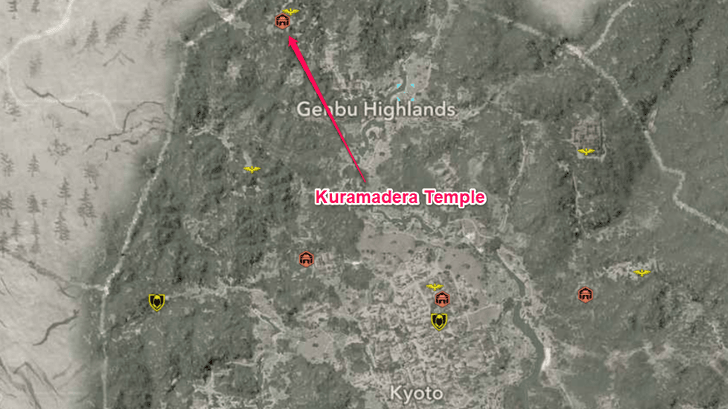 Kuramadera Temple Location