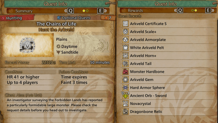 The Chains of Life Quest Reward