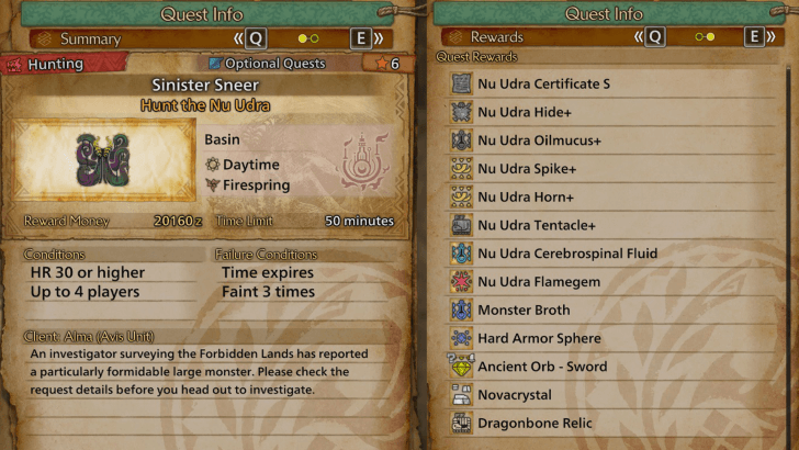 Sinister Sneer Quest Reward